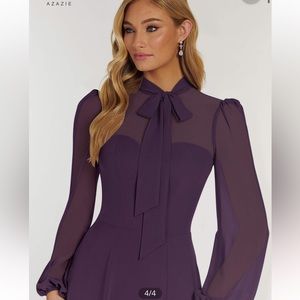 Pnina Tornai Bridesmaid Dress Azazie Plum Long Gown